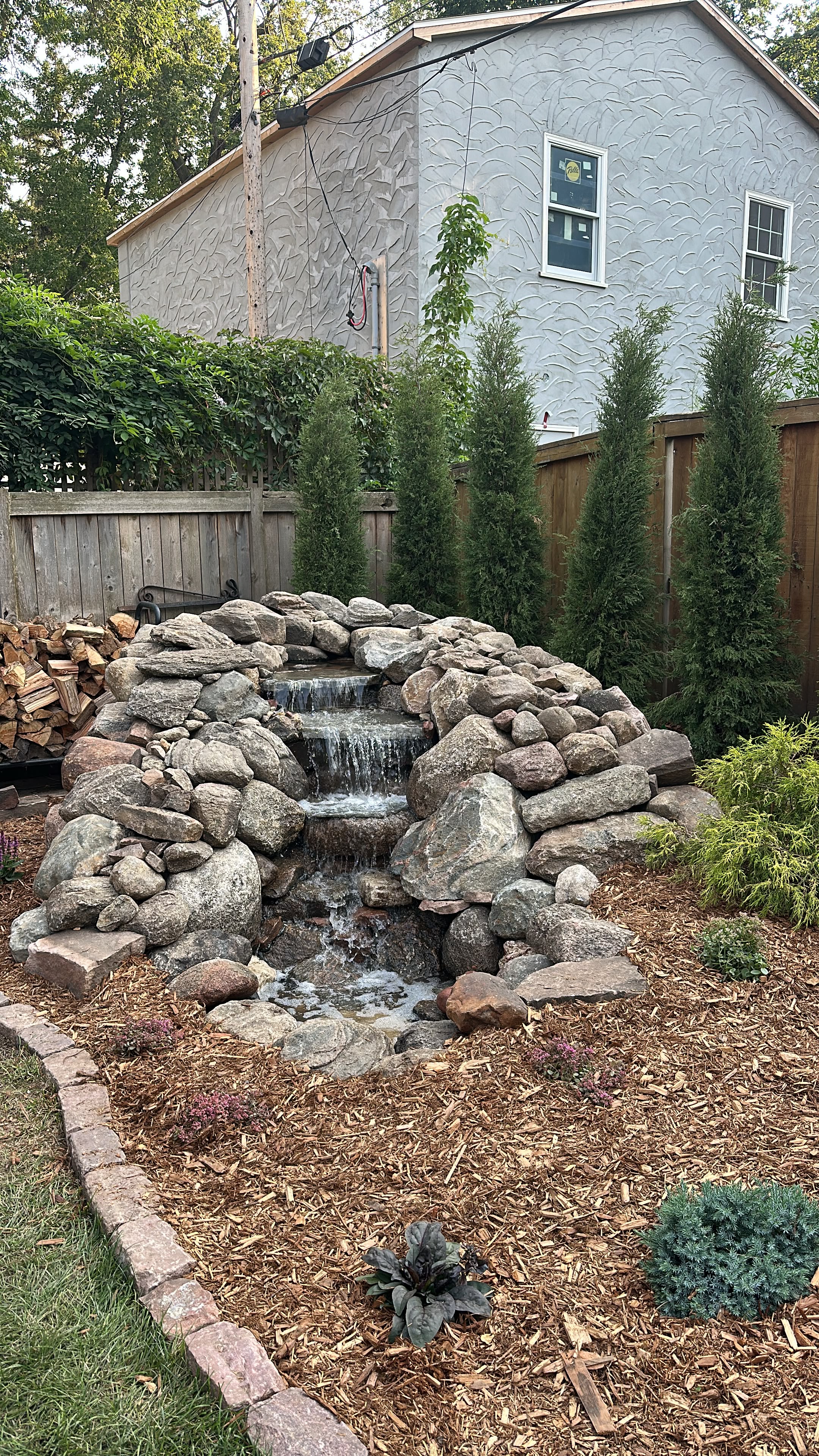Everstone waterfalls / water features project